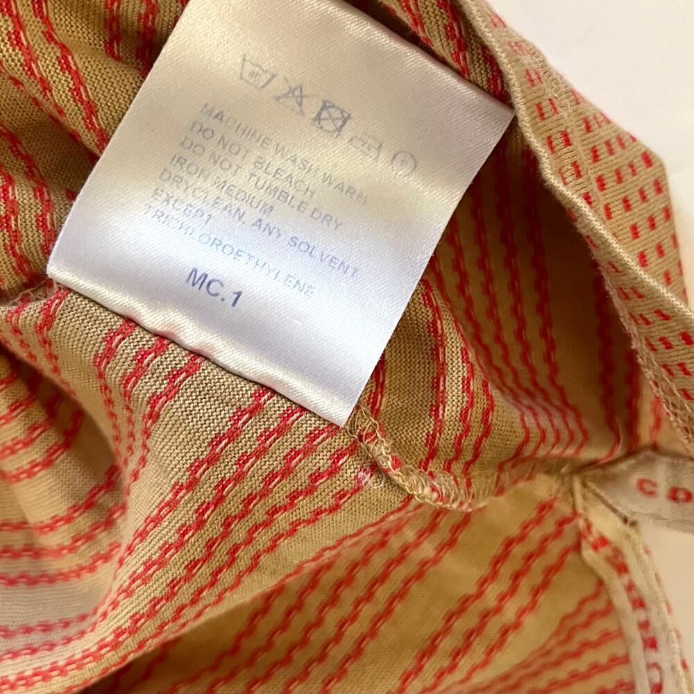 Burberry Golf Y2K Vintage Camel Cotton Red Stripe Womens Polo T-Shirt Top Size M - Picture 6 of 10